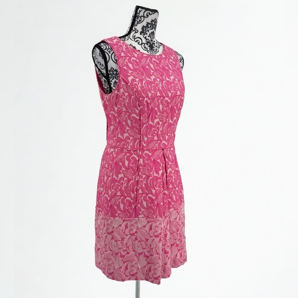 Cynthia Steffe Pink Floral Pleated Sleeveless Mini Dress Fit and Flare Tea Party - Picture 7 of 12